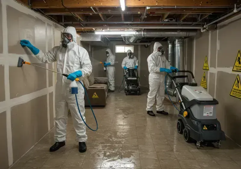 Basement Moisture Removal and Structural Drying process in Middlesboro, KY